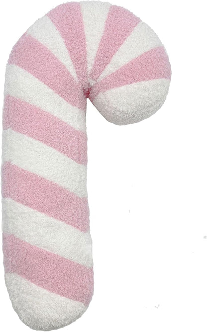 Candy Throw Pillow Christmas Decorations Soft Fluffy Candy Cane Pillow Stuffed Lollipop Plush Pillows Gifts for Home Decor Sofa Cushion (16 inch Candy Cane Pink)