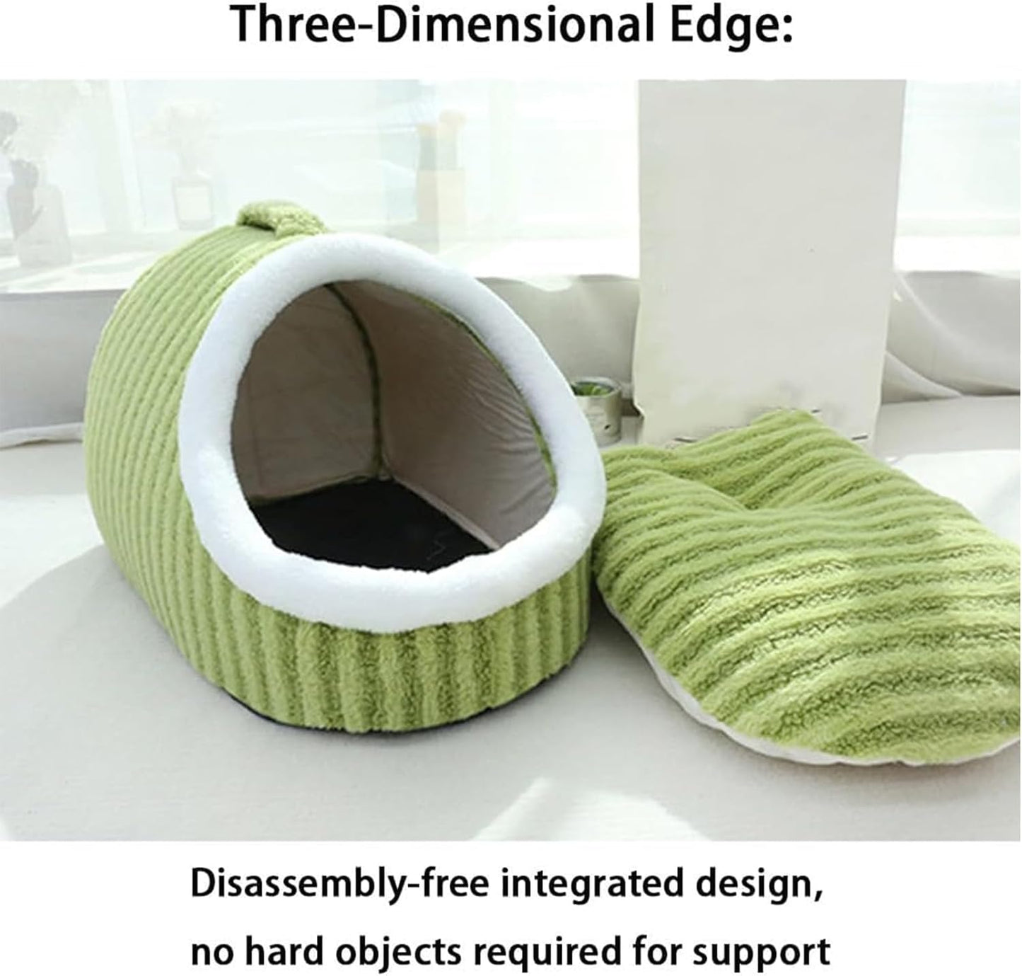 Warm Nest Dog Bed, Soft Cozy Pet Cave with Removable Cushion, Non-Slip Washable Soft Slipper Cave for Small and Medium Pets (Pink, Small)
