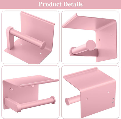 Toilet Paper Holder with Shelf Wall Mounted Toilet Paper Roll Dispenser