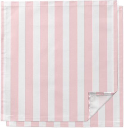 Cloth Napkins 20 x 20 Inch Pink Stripes Soft Absorbent Dinner Napkins Pink White Vertical Striped Washable Reusable Kitchen Napkin Sets for Parties Wedding Restaurant Hotel