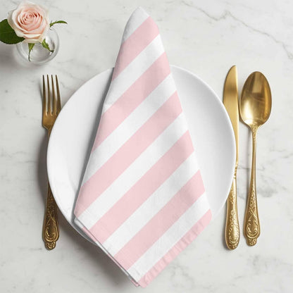 Cloth Napkins 20 x 20 Inch Pink Stripes Soft Absorbent Dinner Napkins Pink White Vertical Striped Washable Reusable Kitchen Napkin Sets for Parties Wedding Restaurant Hotel