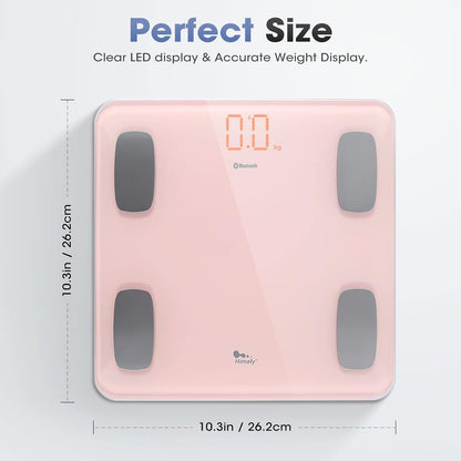 Smart Body Weight Fat Scale with App, Wireless Bluetooth (Pink)