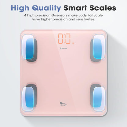 Smart Body Weight Fat Scale with App, Wireless Bluetooth (Pink)