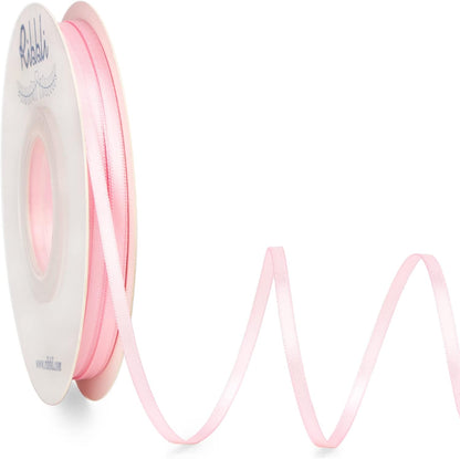 Light Pink Double Faced Satin Ribbon,1/8” x Continuous 50 Yards,Use for Bows Bouquet,Gift Wrapping,Baby Shower,Floral Arrangement