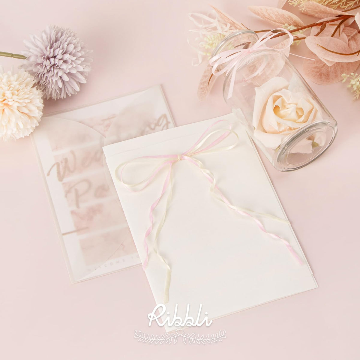 Light Pink Double Faced Satin Ribbon,1/8” x Continuous 50 Yards,Use for Bows Bouquet,Gift Wrapping,Baby Shower,Floral Arrangement