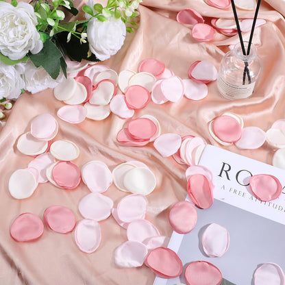 200 Pcs Fake Flower Petals Silk Rose Petals Artificial Flower Petal for Wedding Bridal Shower Romantic Night Aisle Reception Table Centerpieces Decor Pink