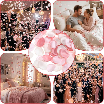 200 Pcs Fake Flower Petals Silk Rose Petals Artificial Flower Petal for Wedding Bridal Shower Romantic Night Aisle Reception Table Centerpieces Decor Pink