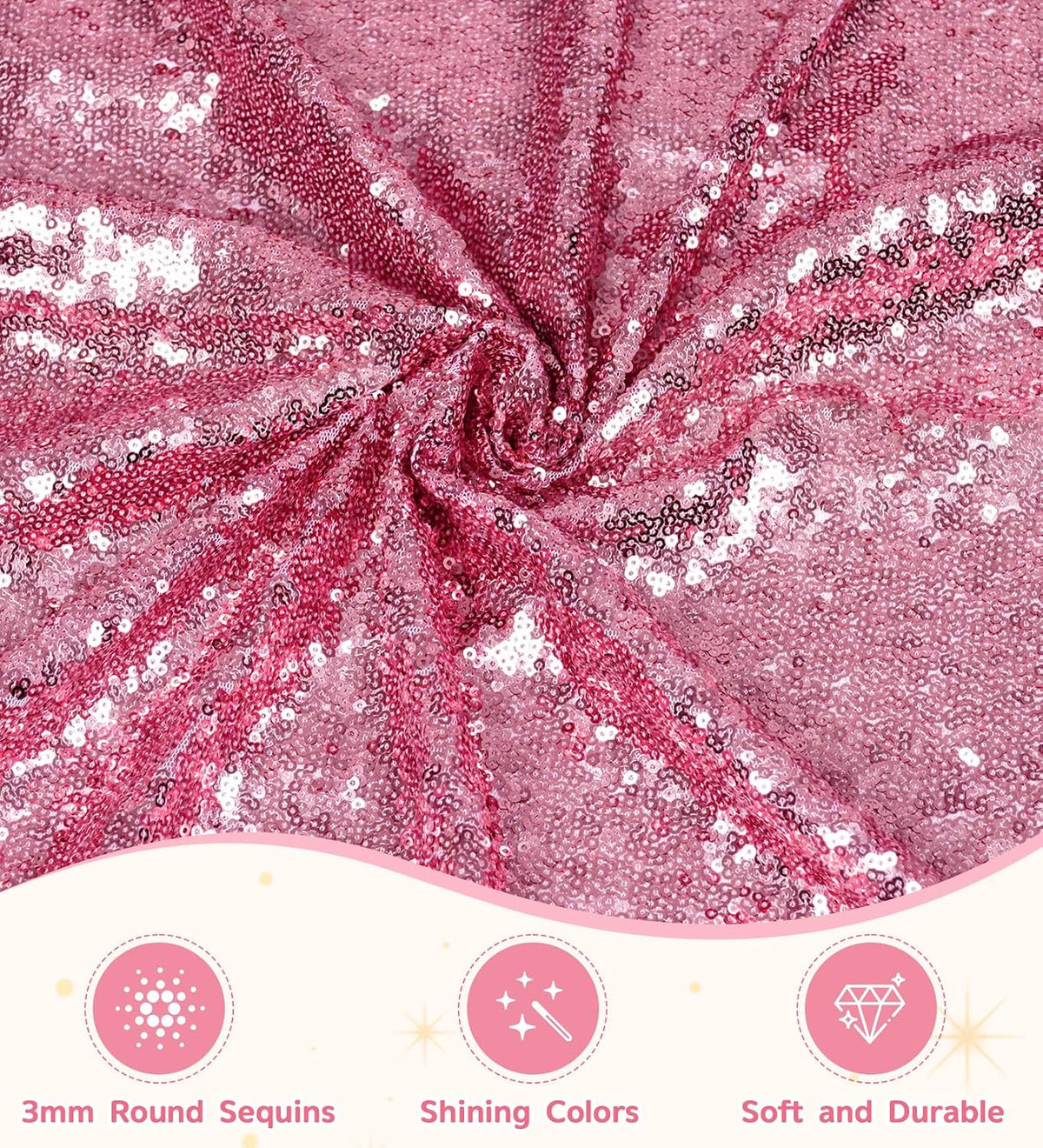 Fuchsia Pink Sequin Tablecloth 60''x102'' Rectangle Table Cloth 60''x102'' Sparkle Glitter Tablecloth for Birthday Party Wedding Valentine's Decoration