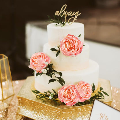 10PCS Roses Artificial Flowers Silk Flowers with Long Stem Fake Roses for Valentine's Day Wedding Bridal Bouquets Floral Arrangement Table Centerpieces Home Decoration(Peach)