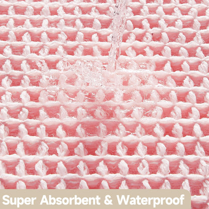 Waffle Bath Mat, Cute Bathroom Rugs Non Slip, 30x20 Light Peachy Pink