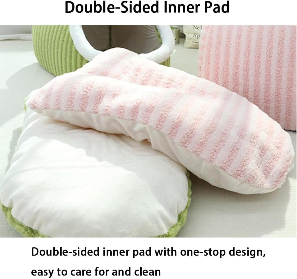 Warm Nest Dog Bed, Soft Cozy Pet Cave with Removable Cushion, Non-Slip Washable Soft Slipper Cave for Small and Medium Pets (Pink, Small)