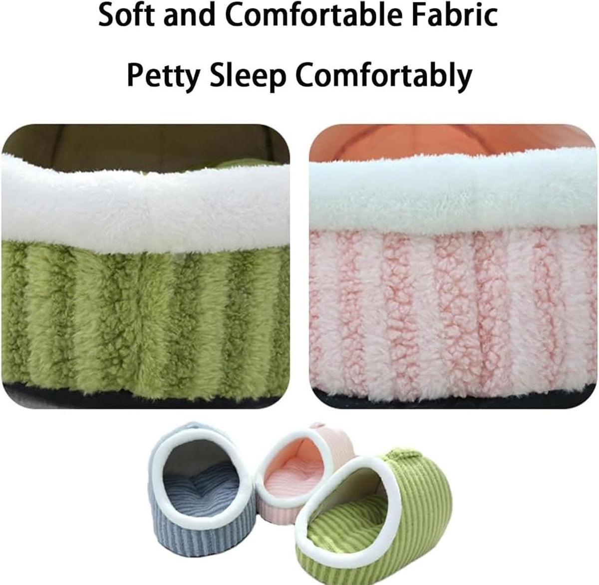Warm Nest Dog Bed, Soft Cozy Pet Cave with Removable Cushion, Non-Slip Washable Soft Slipper Cave for Small and Medium Pets (Pink, Small)