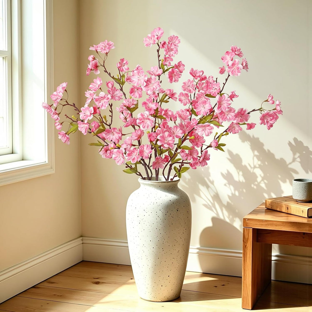 3PCS 35.4" Artificial Cherry Blossom Branches, Pink