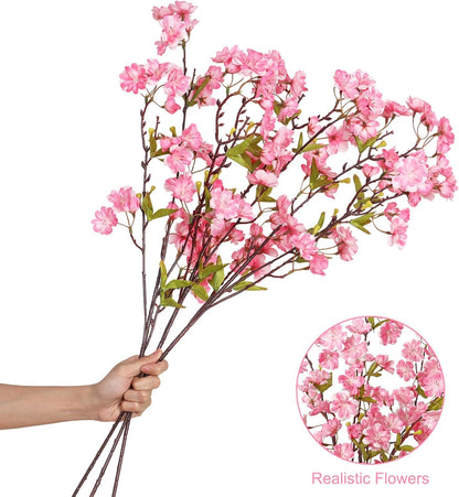 3PCS 35.4" Artificial Cherry Blossom Branches, Pink