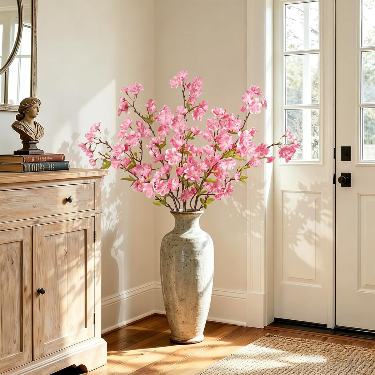 3PCS 35.4" Artificial Cherry Blossom Branches, Pink