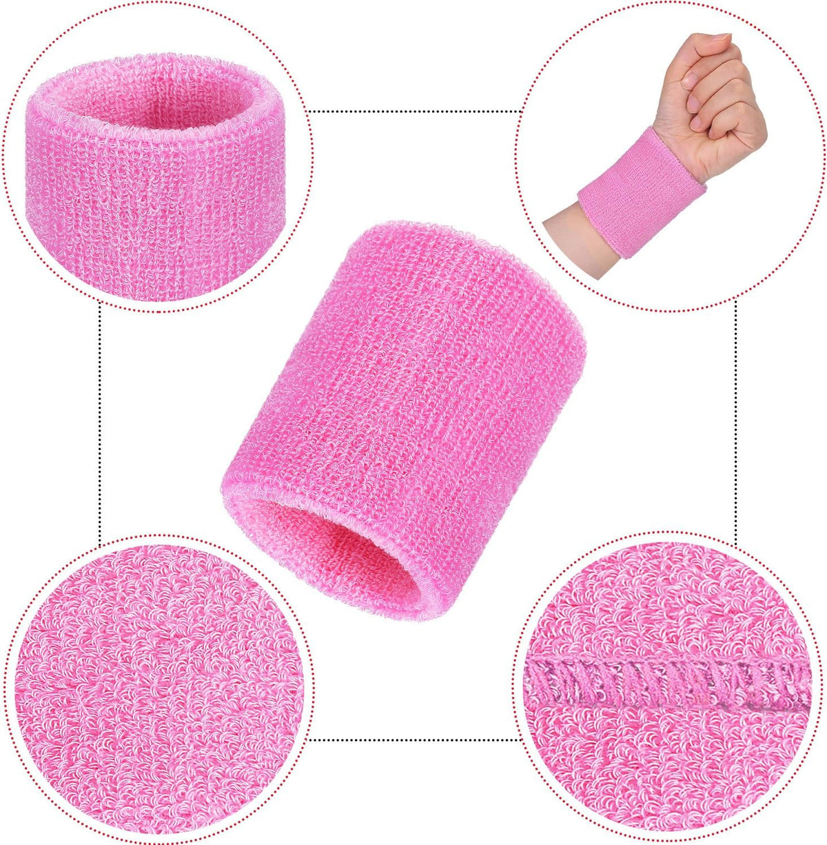 12 Pcs Sweatbands Wrist Bands