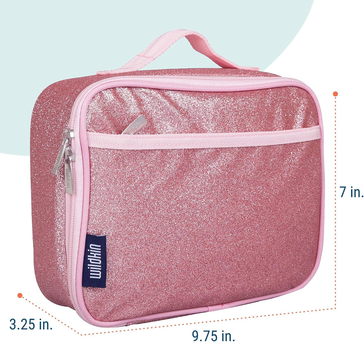 Kids Insulated Lunch Box, Pink Glitter