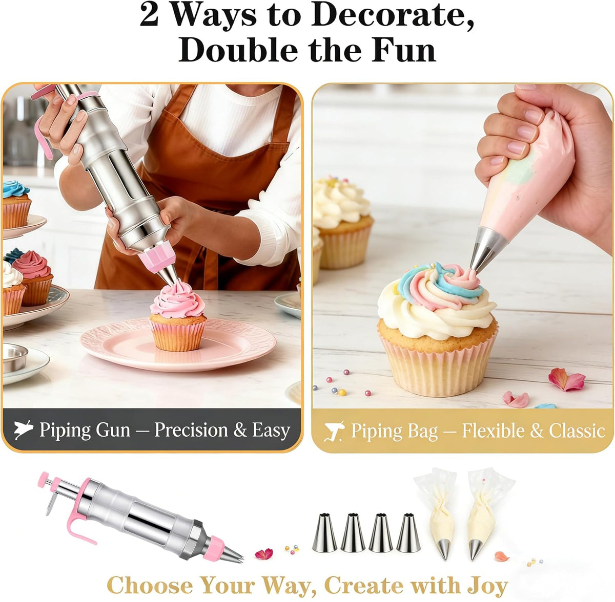 208 PCS Cake Decorating Kit,Baking supplies-Frosting Piping Kit