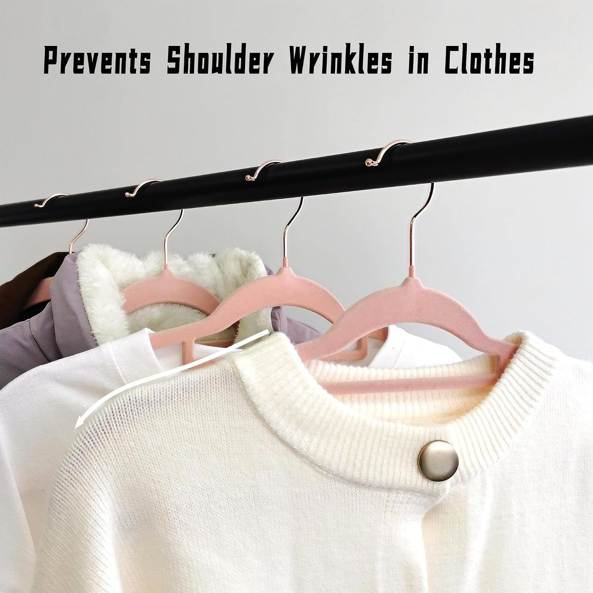 Pink Velvet Hangers 30 Pack -Adult Hangers Rose Gold Hook, Space Saving Non-Slip Clothes Hangers, 16.5 Inch with Tie Bar for Coats,Sweater,Jackets,Dresses, Shirts, Suits & T-Shirts