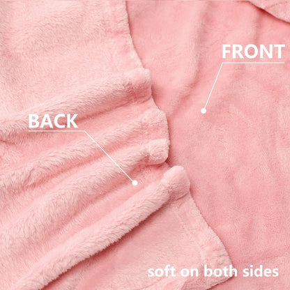Fleece Blankets, Super Soft Flannel King Size Blanket for Bed, Luxury Cozy Microfiber Plush Fuzzy Blanket,Pink