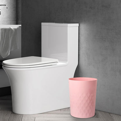 3 Pack Small Bathroom Trash Can with Trash Bags Plastic Garbage Can Pink