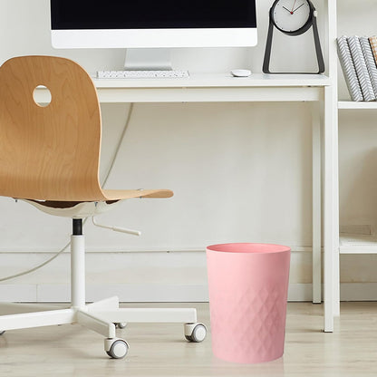 3 Pack Small Bathroom Trash Can with Trash Bags Plastic Garbage Can Pink