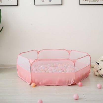Foldable Ball Pit for Toddlers, Large Pop Up Ball Pits Kids Play Tent Crawl Playpen Ball Pool Playhouse Playpen with Storage Bag, for Boys Girls Dogs Cats Ferrets Indoor Outdoor, Light Pink