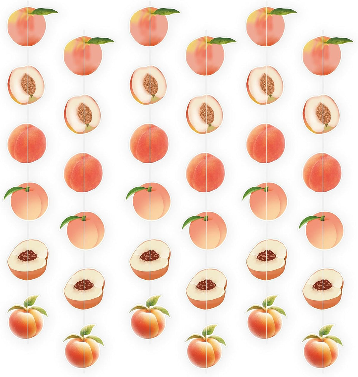 6 Packs Peach Hanging Decorations Garlands Cute Juicy Peach Baby Shower 2nd Birthday Fruit Birthday Party Decor Favors Supplies Paper Hanging Cutouts Banner