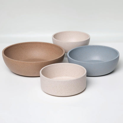 Loving Pets - Dolce Bamboo - Eco-Friendly Pet Bowls & Dishes for Dog, Cats, Puppy Food and Water Bowl -Sustainable and Dishwasher Safe, Made with Real Bamboo (Small, Slate-Grey)