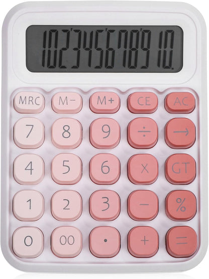 Mechanical Switch Calculator Pink Desktop Calculator with Big Buttons 12 Digits Large LCD Display Aesthetic for Home Office School