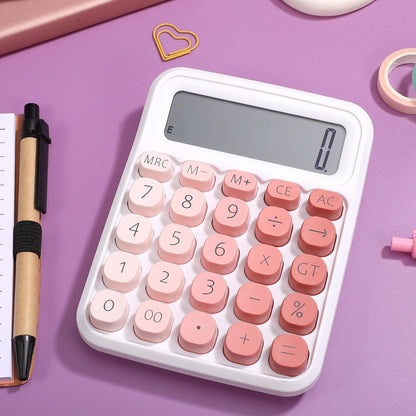 Mechanical Switch Calculator Pink Desktop Calculator with Big Buttons 12 Digits Large LCD Display Aesthetic for Home Office School