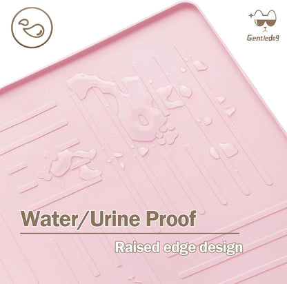 Silicone Cat Litter Mat, 34" X 25" Litter Box Mat, Pink