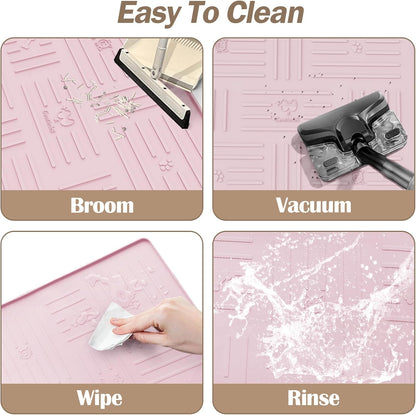Silicone Cat Litter Mat, 34" X 25" Litter Box Mat, Pink