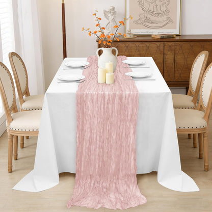 3 Pack Dusty Pink Cheesecloth Table Runner 35" x 120"