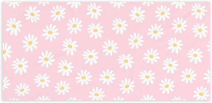 Pink Daisy Flower Beach Towel - Pink Wildflower Pool Towels Microfiber Absorb Water Travel Towels 60x30 Inches for Bathroom Gym, Spring Floral Botanical Plant Pool Towels