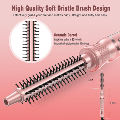 Heated Round Brush, Ceramic Tourmaline Ion 1/2 inch Curling Iron