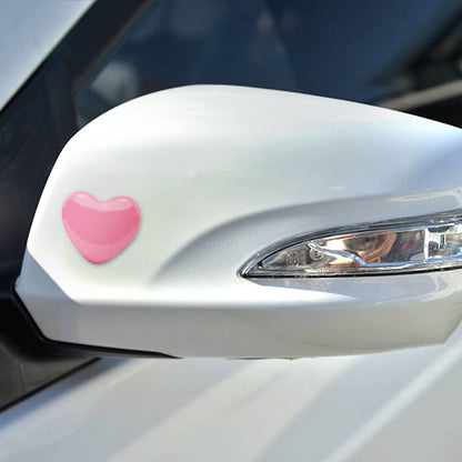Heart Metal Car Emblem Stickers (4-Pack) - 1.1" Chrome Pink Adhesive Badges for Auto Exterior, Truck Tailgate, Vehicle Number Decoration - Waterproof Automotive Grade Stickers (Pink)