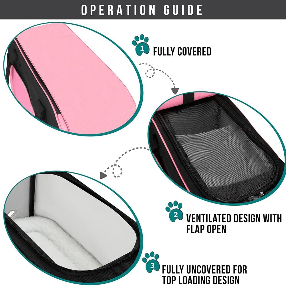 Small Dog Purse Carrier with Pockets, Airline Approved, Pink