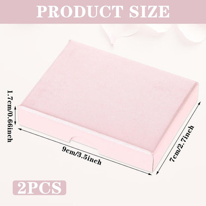 2 Pack Small Jewelry Gift Box, Cardboard Jewellery Box with Lids Pendent Storage Case Necklace Bracelet Earring Cardboard Organizer Square Jewelry Gift Boxes for Necklaces Bracelets Earrings(Pink)