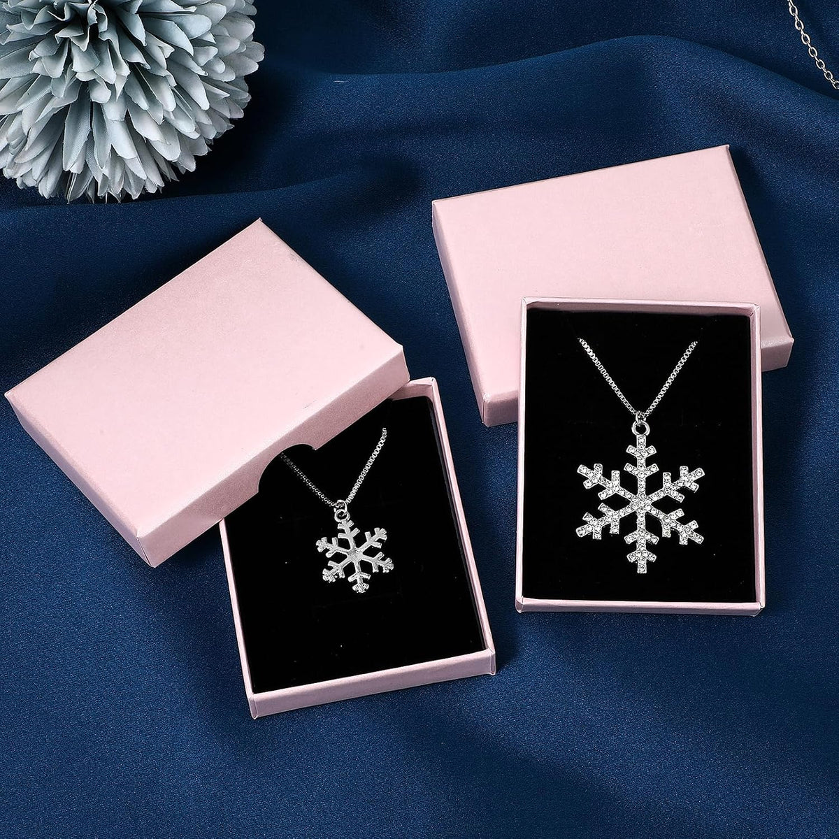 2 Pack Small Jewelry Gift Box, Cardboard Jewellery Box with Lids Pendent Storage Case Necklace Bracelet Earring Cardboard Organizer Square Jewelry Gift Boxes for Necklaces Bracelets Earrings(Pink)