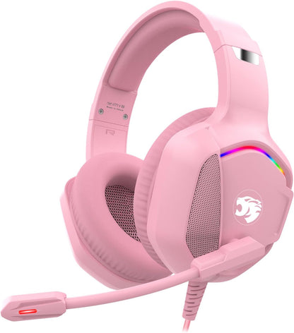 A36 Pink Gaming Headset with Mic Stereo Headphones for Pc, PS5, Xbox