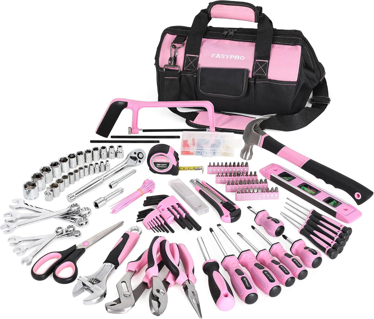 267-Piece Pink Tool Set with 13-Inch Tool Bag