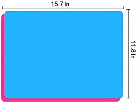 2 Pack Silicone Mats for Resin, Crafts,Liquid, Silicone Placemat (Pink+Blue)