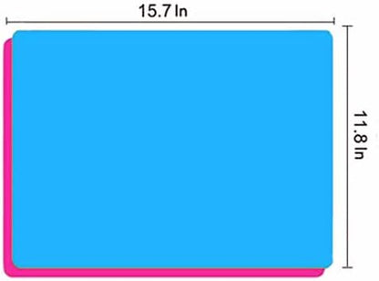 2 Pack Silicone Mats for Resin, Crafts,Liquid, Silicone Placemat (Pink+Blue)