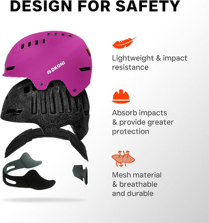 Bike Helmet with LED Lights Bicycle Helmets Commuter Cycling Helmet USB Rechargeable Front & Back LED Light Helmet for Adult Men Women