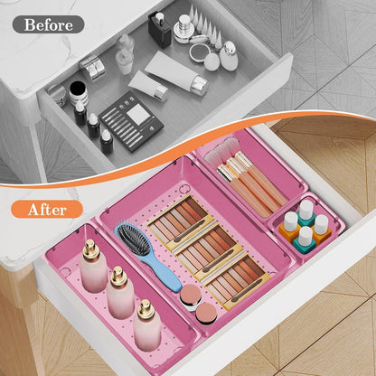 25 PCS Plastic Drawer Organizer, 4-Size Versatile Organizer Trays & storage Bins