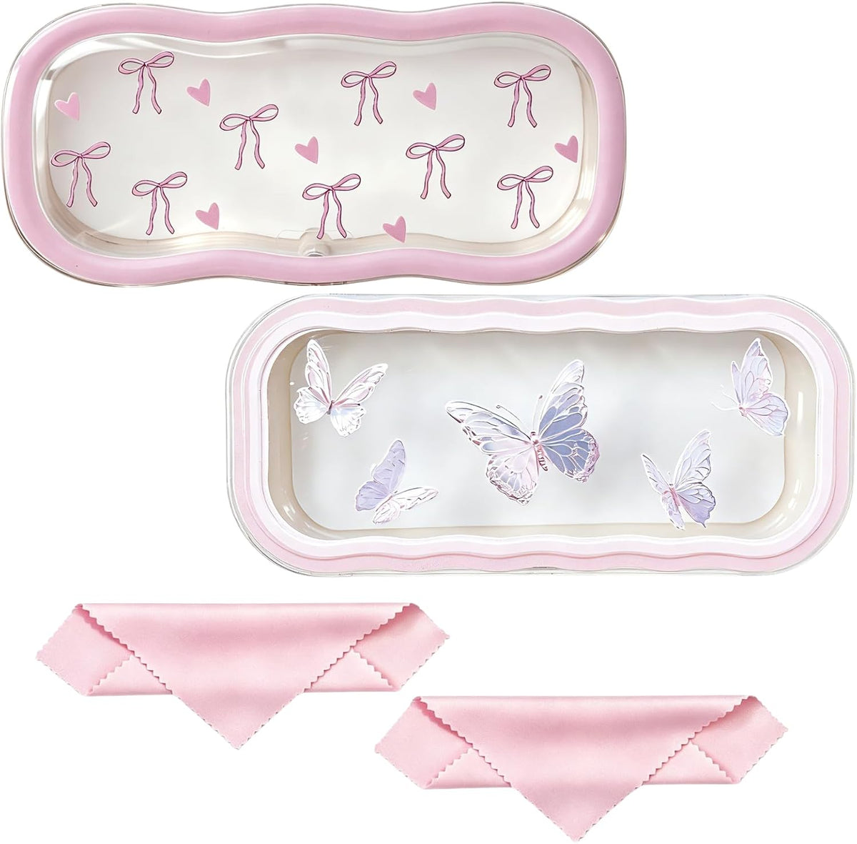 Glasses Case Hard Shell, Clear Eyeglass Case, Cute Holder for Sunglasses and Reading Glasses