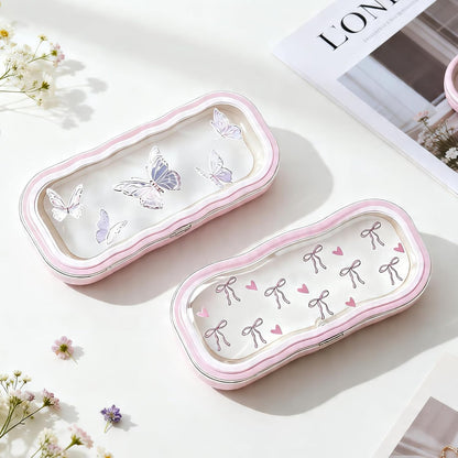 Glasses Case Hard Shell, Clear Eyeglass Case, Cute Holder for Sunglasses and Reading Glasses