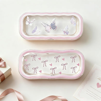 Glasses Case Hard Shell, Clear Eyeglass Case, Cute Holder for Sunglasses and Reading Glasses