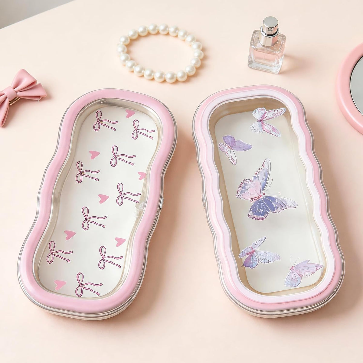 Glasses Case Hard Shell, Clear Eyeglass Case, Cute Holder for Sunglasses and Reading Glasses